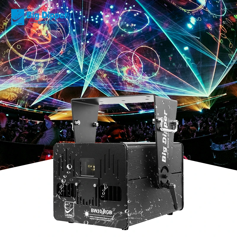 Big dipper B10W RGB laser light show system christmas outdoor laser stage lighting 10w waterproof full color animation laser
