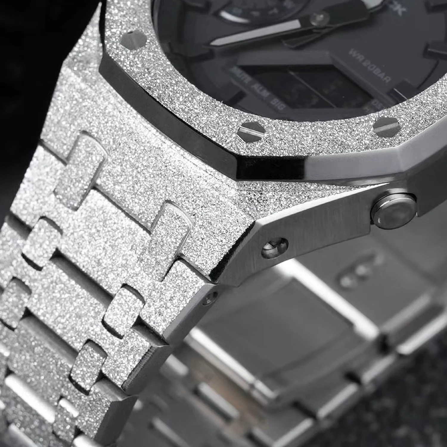 GA2100 MOD frosted case 316l stainless steel watch case modification for g shock GA2100 Modification Kit sand blast