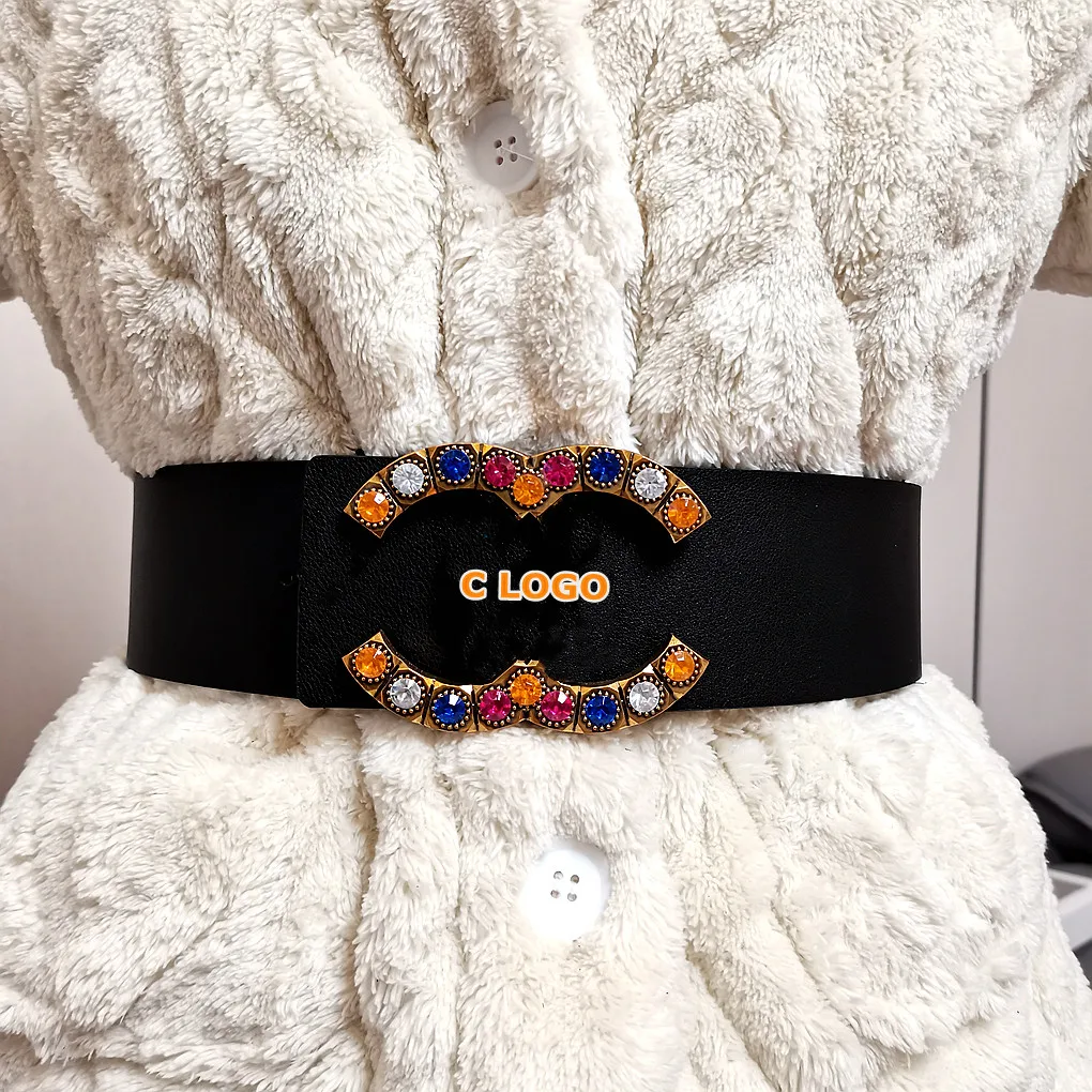 2022 High Quality Designer Wide Belts for Women Luxury Genuine Leather Wide Waist Belt Ladies