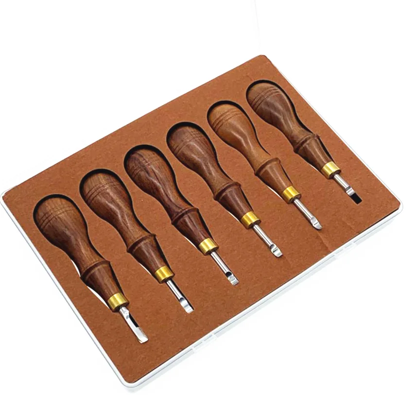 6PCS Gourd handle  padauk stainless steel watch back cover pry knife