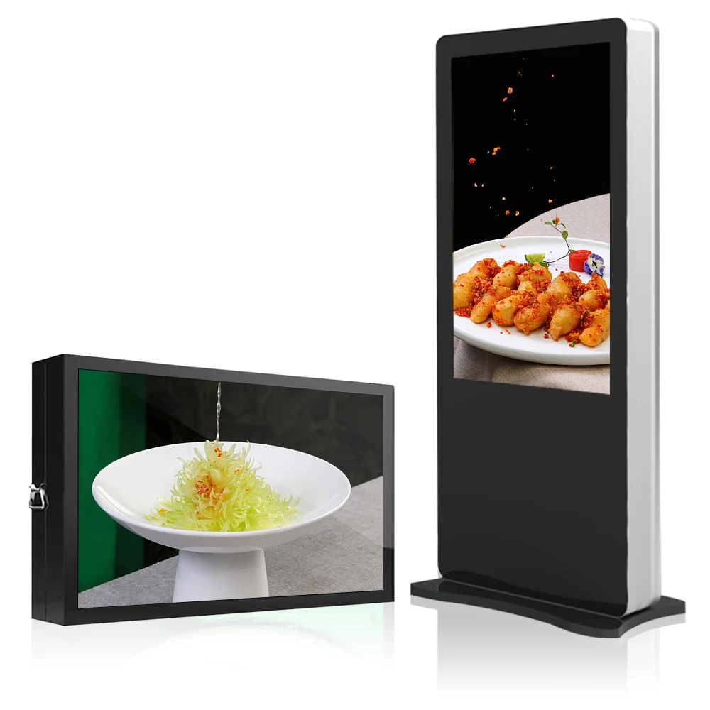 Selling 55 Inch Outdoor Triple screen Lcd Digital Drive-thru Menu Boards Outdoor Advertising Lcd Display