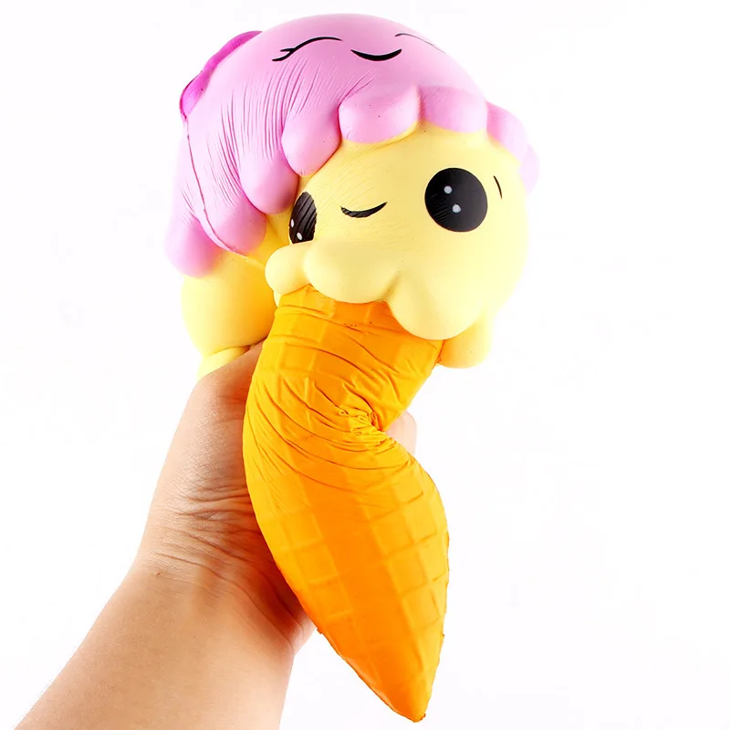 Hot Seller Jumbo Kawaii Slow Rising Scented Ice Cream Cone Squishy Collecting Toys, Anti Stress ball