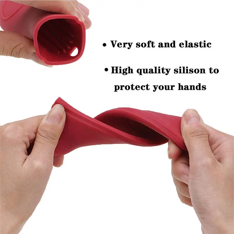 Hot Selling Non-Slip Basics Silicone Hot Skillet Handle Cover Holder Silicone Pot Handle Holders