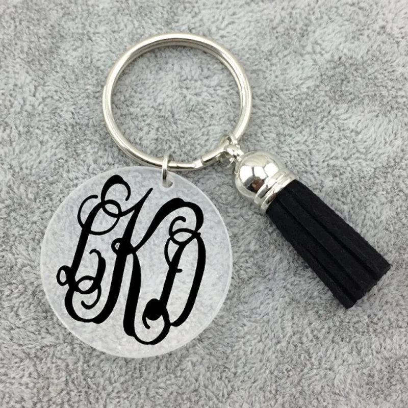 Custom Plastic Keychain Translucent Colored Edge Cartoon Anime Custom Acrylic Keychain With Tassel