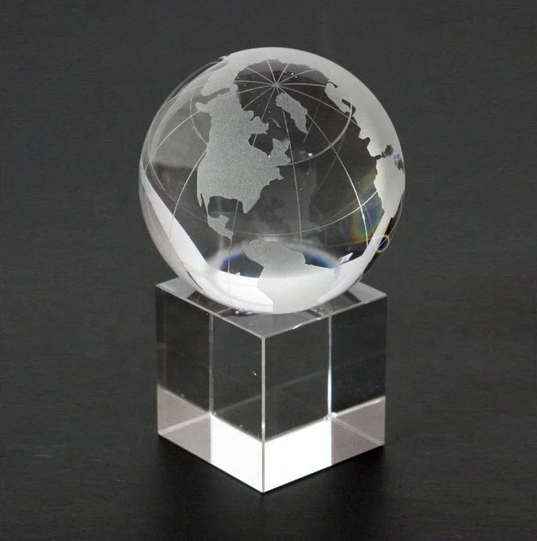  MH-Q0013 personalized 3d laser engraved crystal glass globe
