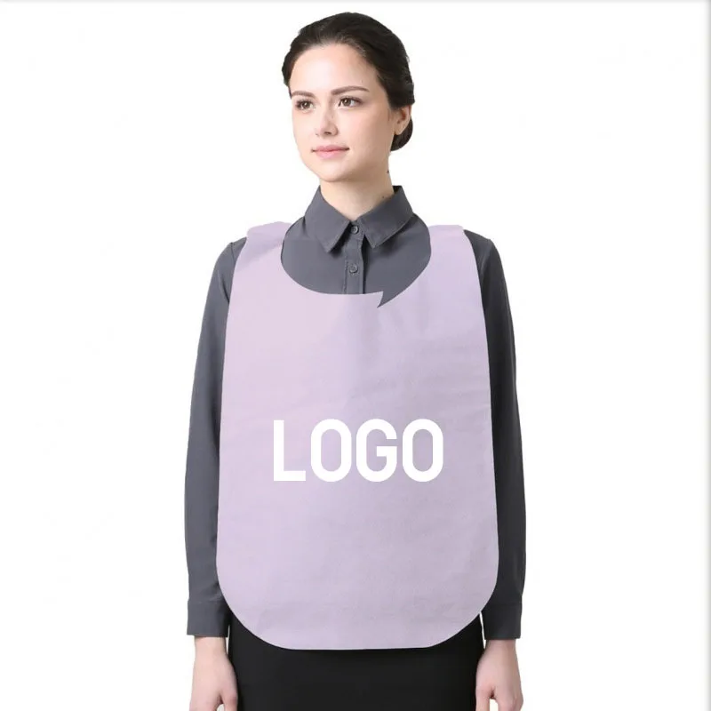 Custom print disposable non woven waterproof Oil-proof And Splash-proof apron Bibs for restaurants lobster bbq cooking kitchen