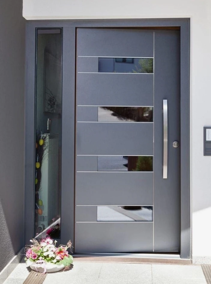 Durable Exterior Steel Thermal insulation Security Entrance Doors with Soundproofing