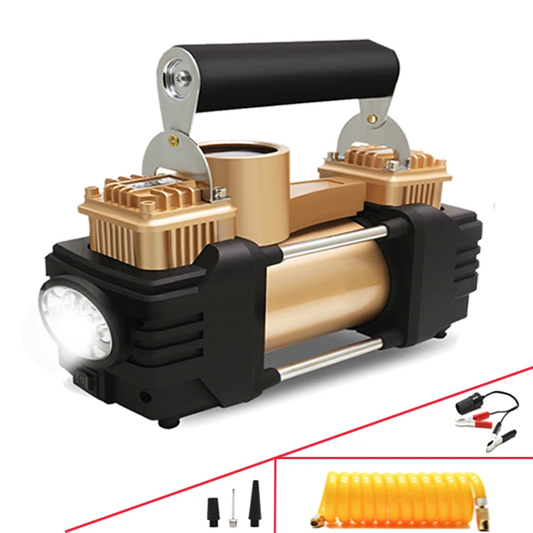 Цифровой мощный двухцилиндровый автомобильный воздушный компрессор, автомобильный насос со светодиодной подсветкой