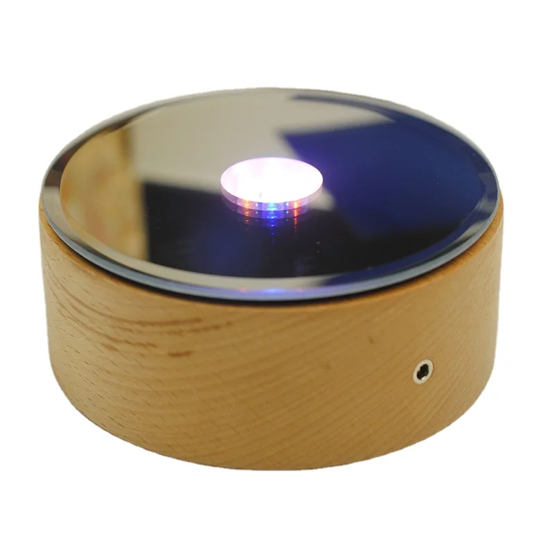 Диаметр 11 см, обувь с подсветкой и usb, деревянная подставка для ноутбука адаптер питание Музыкальная Шкатулка Деревянный стол с вращающимся светодиодное основание для хрустального шара