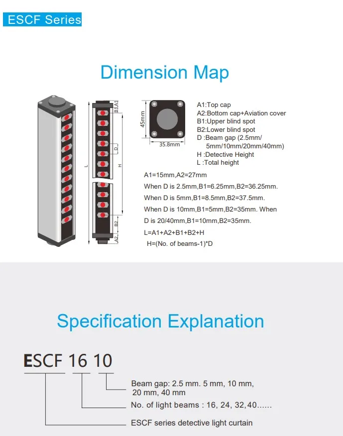 Sport Coordinate Detective Light Curtain Spraying Light Sensor Barrier Measuring Light Curtain