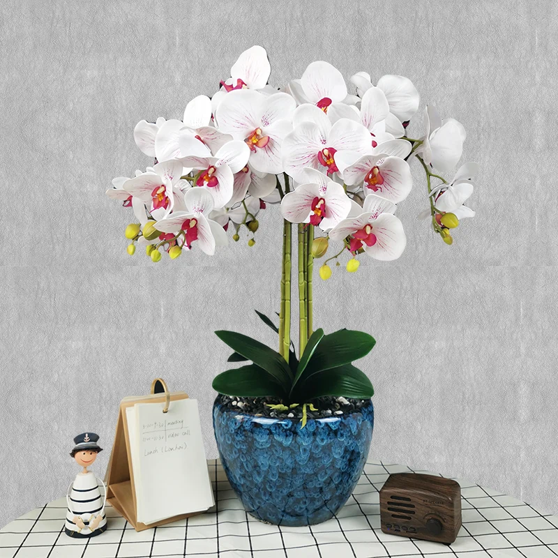 Decorative Flower Table Centerpieces Phalaenopsis  Latex Butterfly Orchid Bonsai Phalaenopsis Orchids Flasks