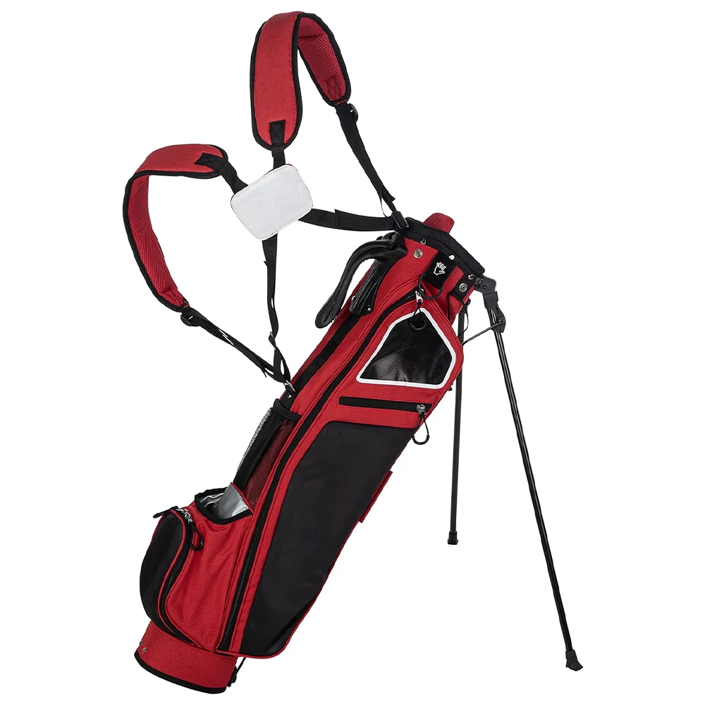 PRIMUS GOLF High Quality water-resistant red polyester light weight multi-pocket sunday golf bag with stand