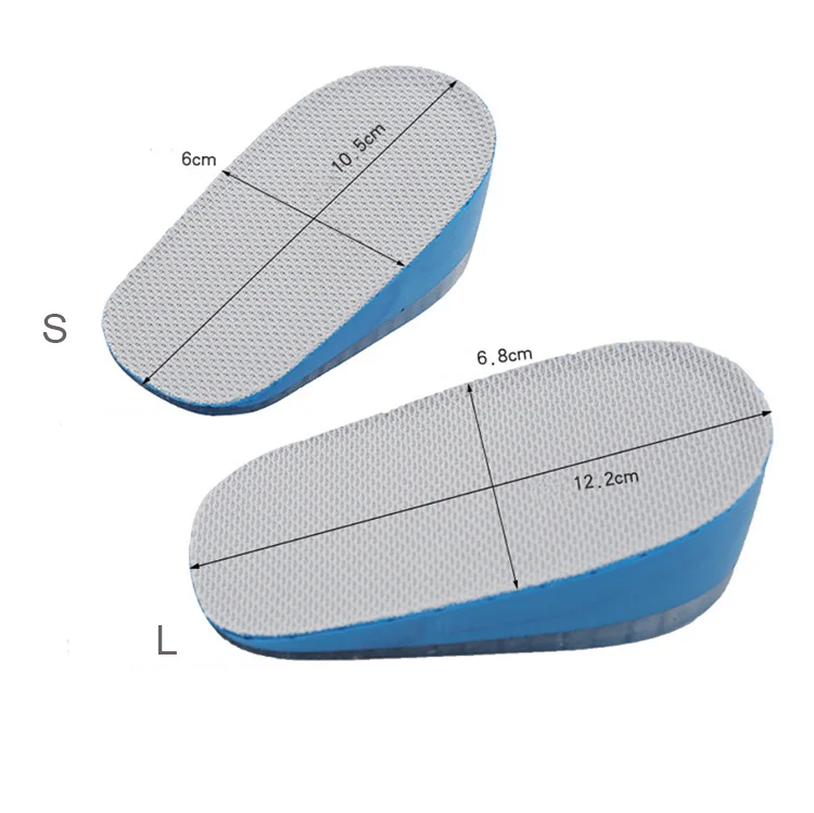 3 thickness invisible pu foam with silicone gel pad inserts heel lift up cushion taller height increase insoles
