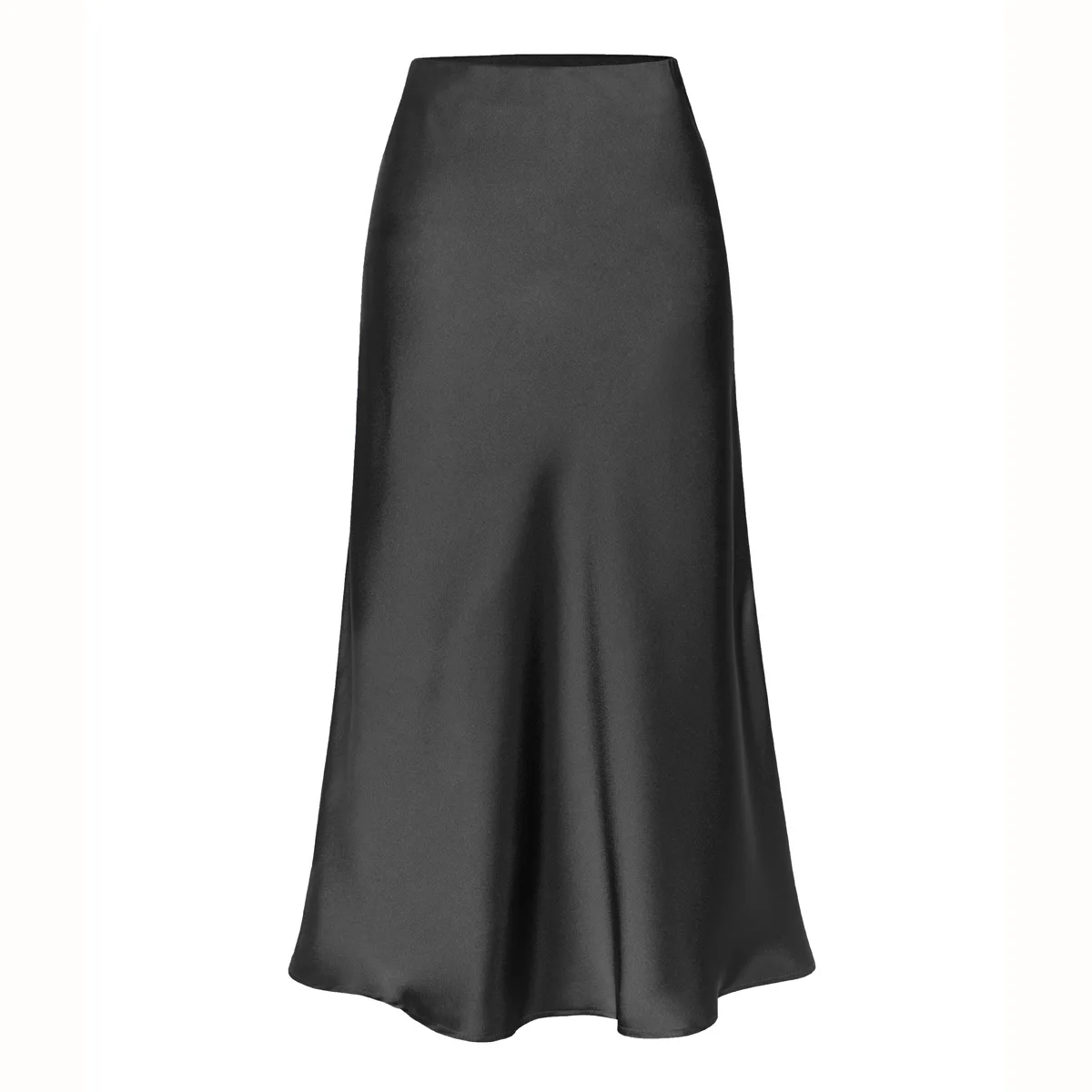 Hot Sale Elegant Breathable and Colorful High-Waisted Satin Midi Skirts for Women