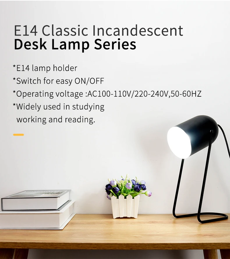 SML Traditional Iron Adjustable E14 15W Metal Painted Lamparas Desk Table Lamp