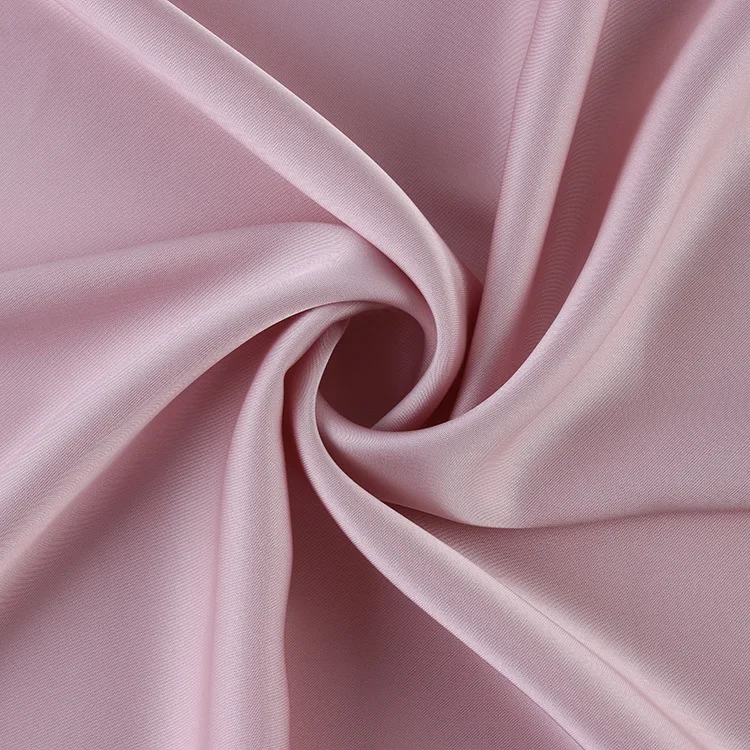 Wholesale shiny polyester 50D 75D duchess silk satin fabric stretch satin fabric for wedding dress
