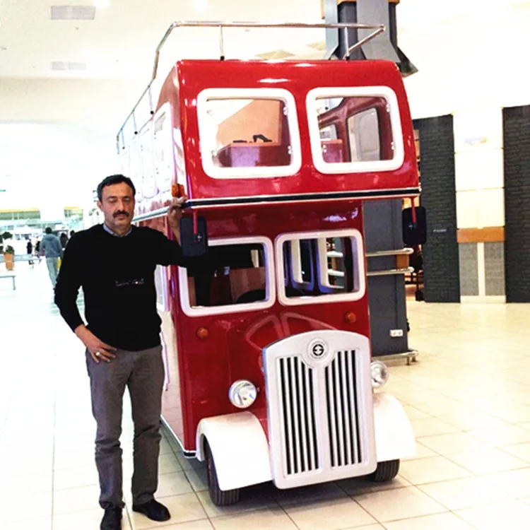 Cheap Factory Direct Supply Carnival Kiddie Amusement Park Rides Electric Open Top Mini London Double Decker Bus