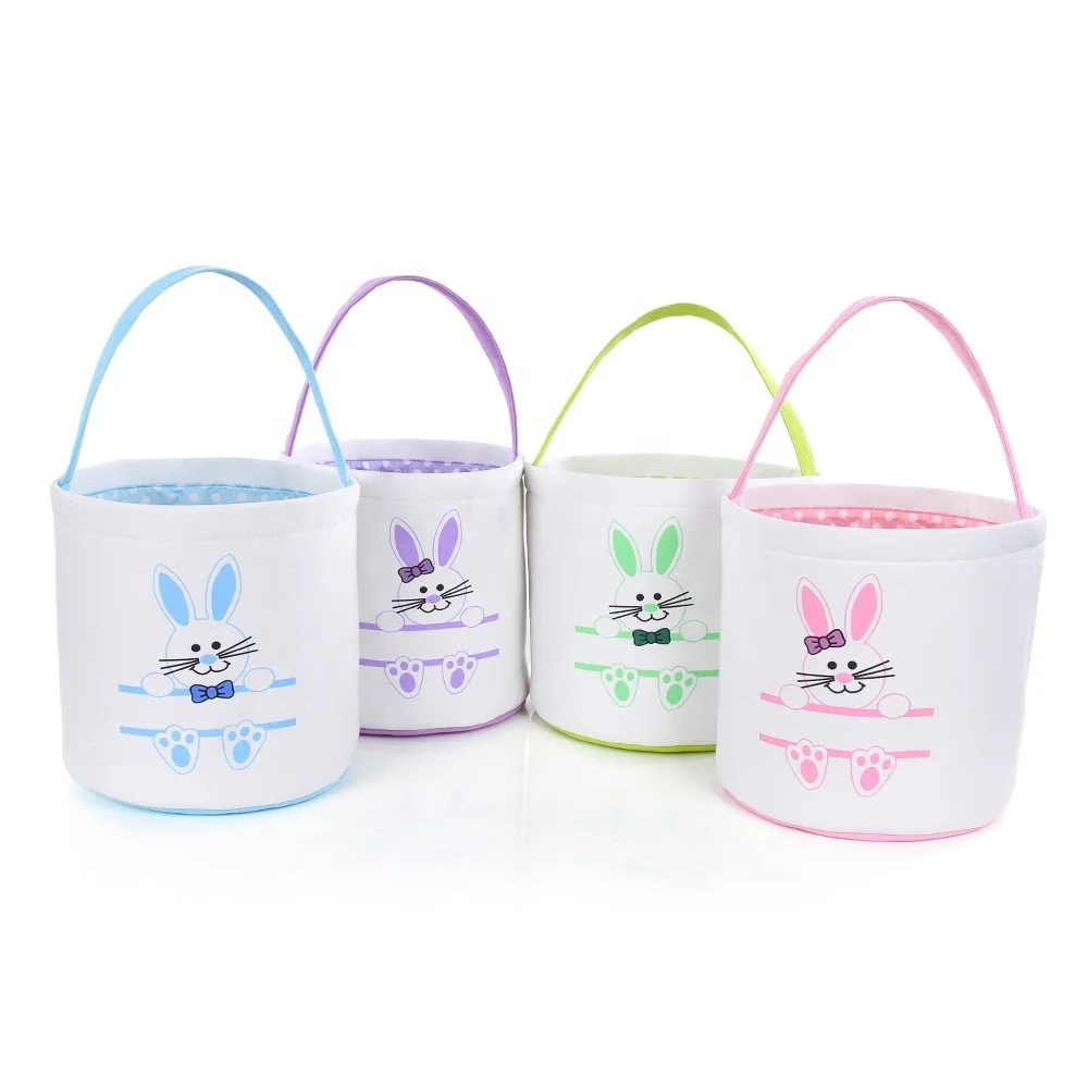 New Arrival Customized Cute Canvas Easter Bunny Storage Basket