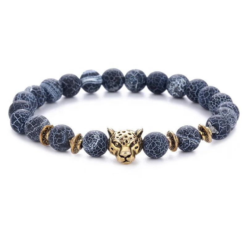 SEPT Trendy Agate Stone Beads Bracelets For Men Women Leopard Charm Bracelet Made of Natural Stones For Bracelet Wholesale