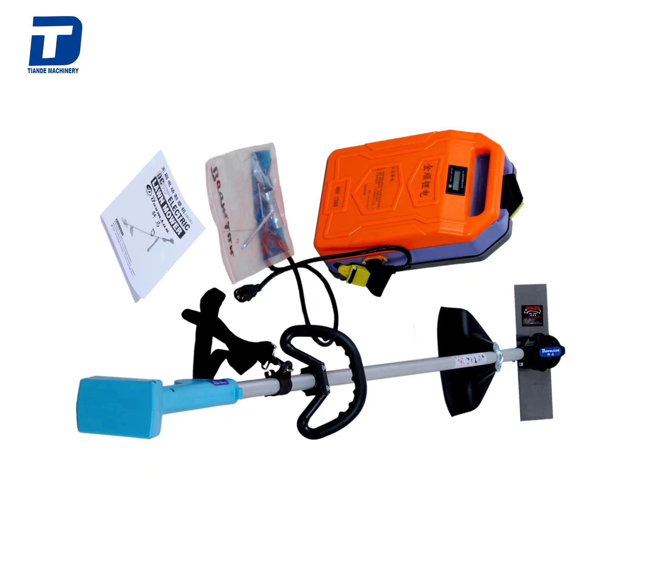 Professional Wireless Garden Tools Weed Cutter Machine Lithium Battery Handheld Electric Cordless Grass Trimmer with Metal Blade