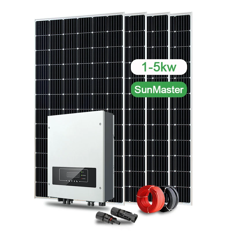 5000 Watt 1000W 5000W Power Generator Inverter 0.5 Kw Panel 8Kw Longi Module Travel Off Grid Solar System