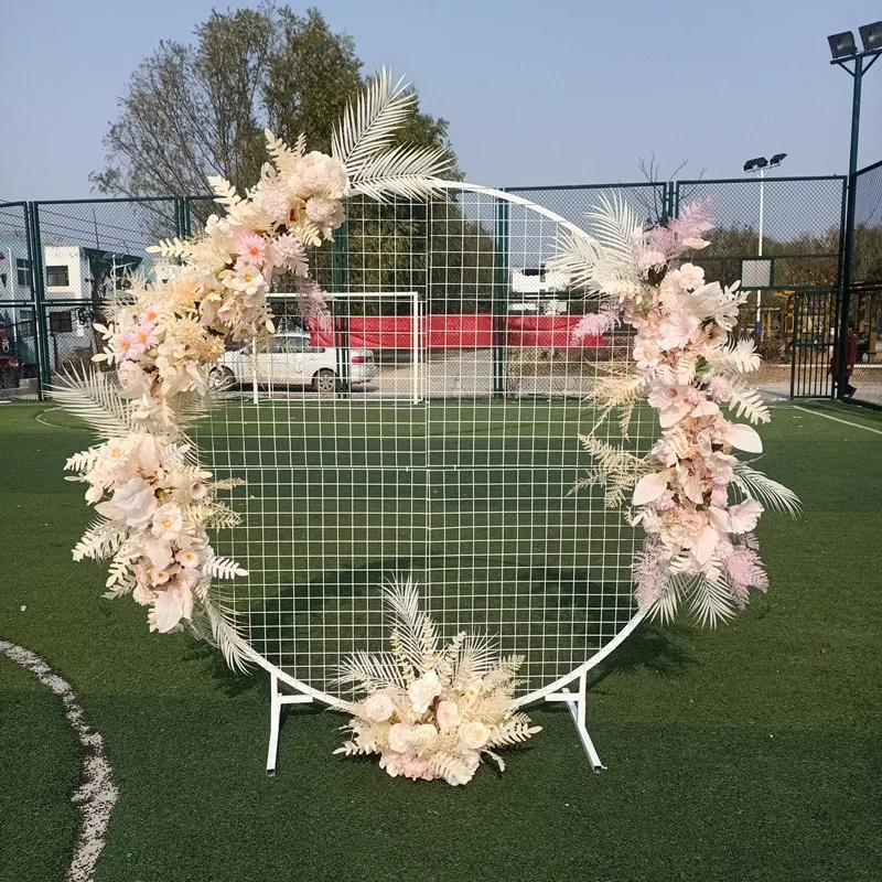Custom Artificial Flower Row Natural Dried PU Fan Leaf Eucalyptus Greenery Floral Wall Arrangement Wedding Grid Arch