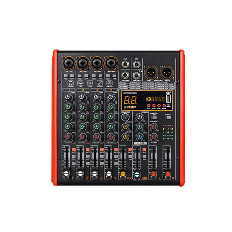 EIF EX-40 High Quality USB Interface Audio Amplifier Mixer Home DJ Karaoke Computer Recording DSP Effects Sound Console Mixing