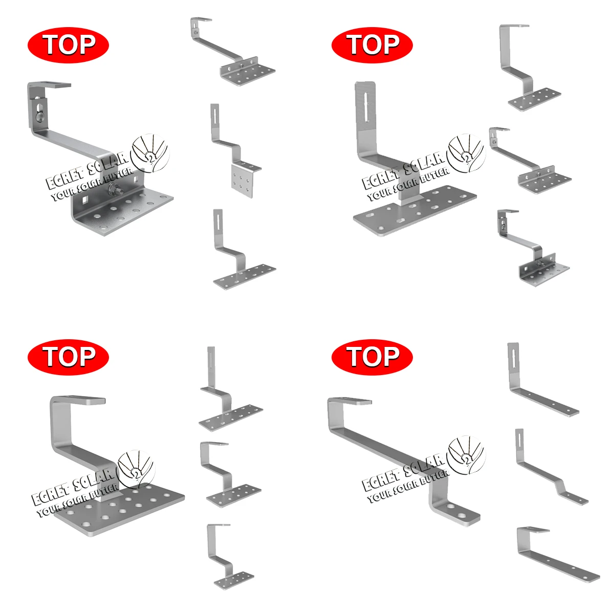 Wholesale Stainless Steel Adjustable Flat Tile Roof Solar Hook For Solar Panel Mounting System
