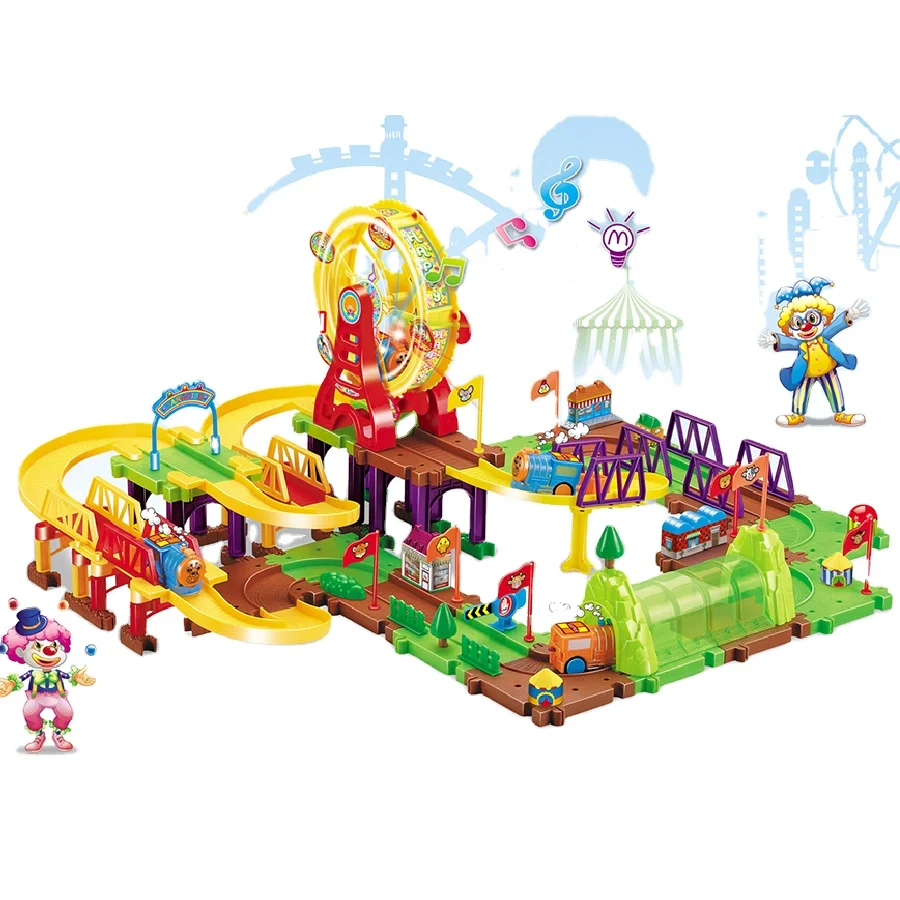 ferris wheel Electric train Toy Track toy assemble orbit assemble track for kids Educational children Puzzle Track Cars Toys