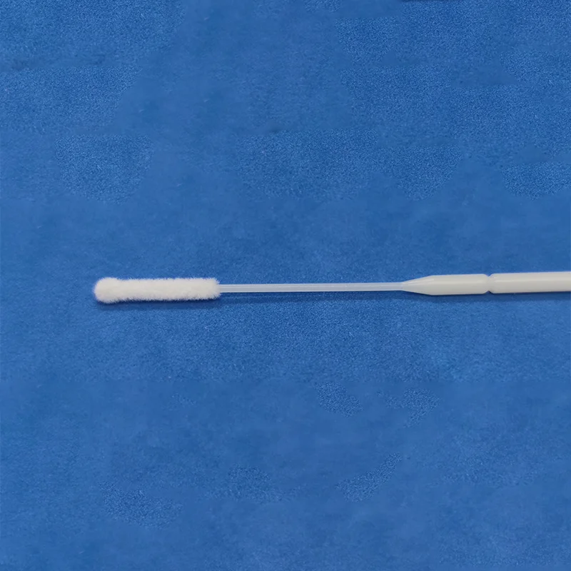 Medical  DNA Specimen Collection Sterile Nasopharyngeal Nylon Flocking Swab For Flu Rhinitis Respiratory Tract Infection Testing
