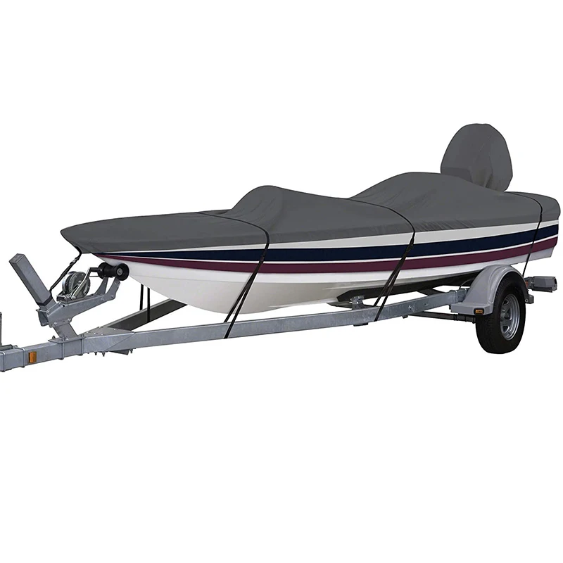 Сверхмощный 600D Marine Grade полиэстер холст Trailerable водонепроницаемый Чехлы для лодки с v-образным вырезом