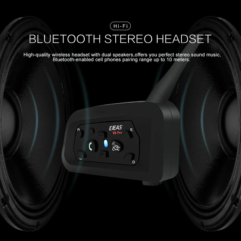 EJEAS V6 6 riders connect 800m waterproof Bluetooth headset motorcycle intercom