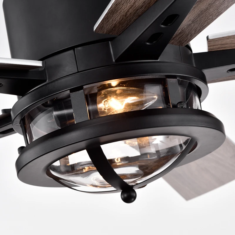 Modern ceiling fan 5 Best Wood Wooden Blades DC Motor Decorative Ceiling Fan With Light and remote control
