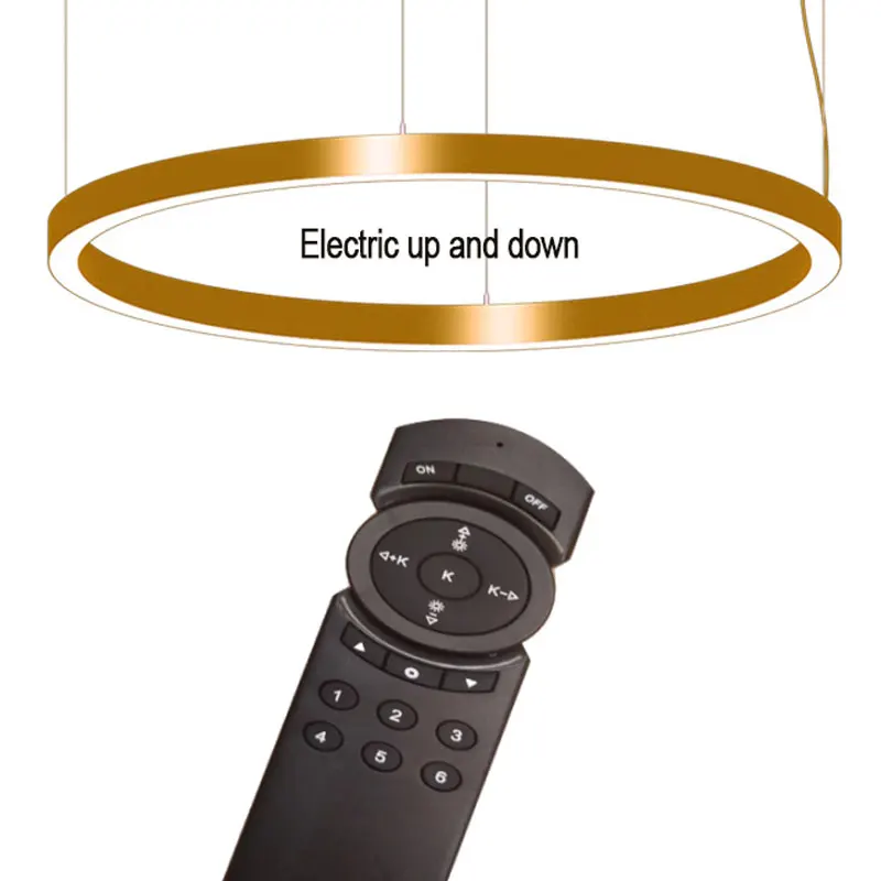 Hand sweep switch intelligent dimming and color matching lift luxury living meeting dinning room chandelier