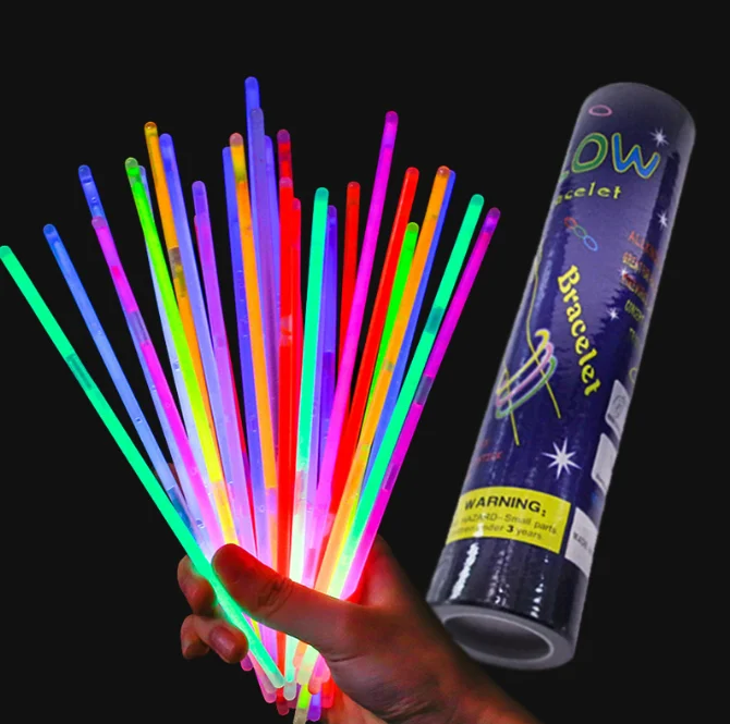 100pcs/box Glow Sticks Toys 8 Inch Luminous Bracelet With Connectors Glow in the Dark Neon Party Supplies For Children and Adult