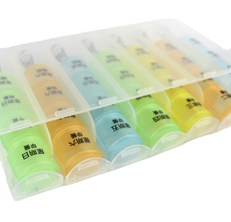 High Quality Medical Box For 21Days 21 Compartment Plastic Medicine Pill Organizer 3 Week Pill Box