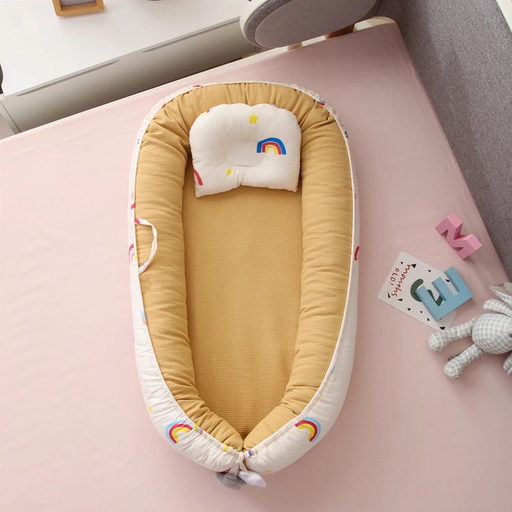 Wholesale 100% Cotton  bed in bed baby Infant furniture colorful Super Soft nest newborn Lounger Sleeping baby crib