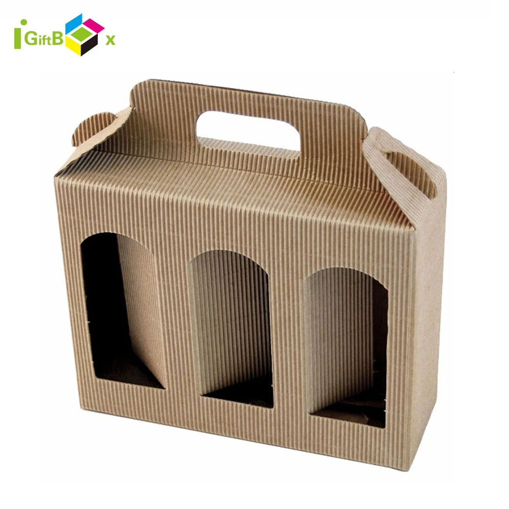 Custom printed corrugated packaging box portable carton for wine