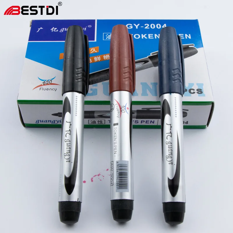 CHXN   Big headed marker pen, red, blue, black, oily quick drying marker pen