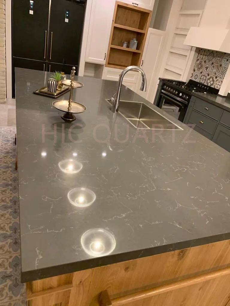 Grey Color Marble like Artificial Quartz countertop quartz wholesale kitchen countertop Quartz slabs