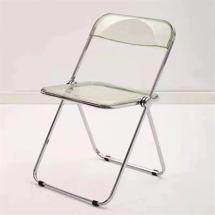 Comfortable Portable Dining Chairs Outdoor Metal Pipe Chair Sponge Cushion Foldable Chair
