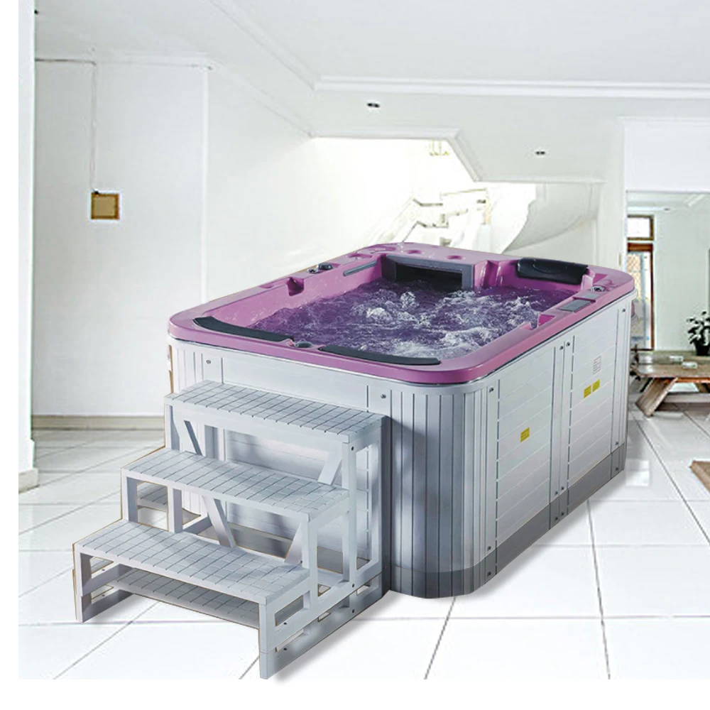 Family sporting freestanding acrylic rectangular Outdoor spa hot tub