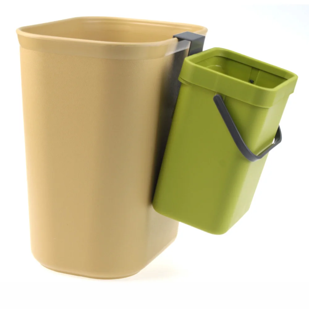 3L 7L 12L Wall Mounted Kitchen Waste Bin Punch-Free Folding Cabinet Trash Can