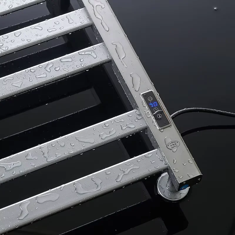 High Quality Electric Intelligent Aluminium Bathroom Towel Clothes Rack Electric Heated Drying Rack Towel Warmer
