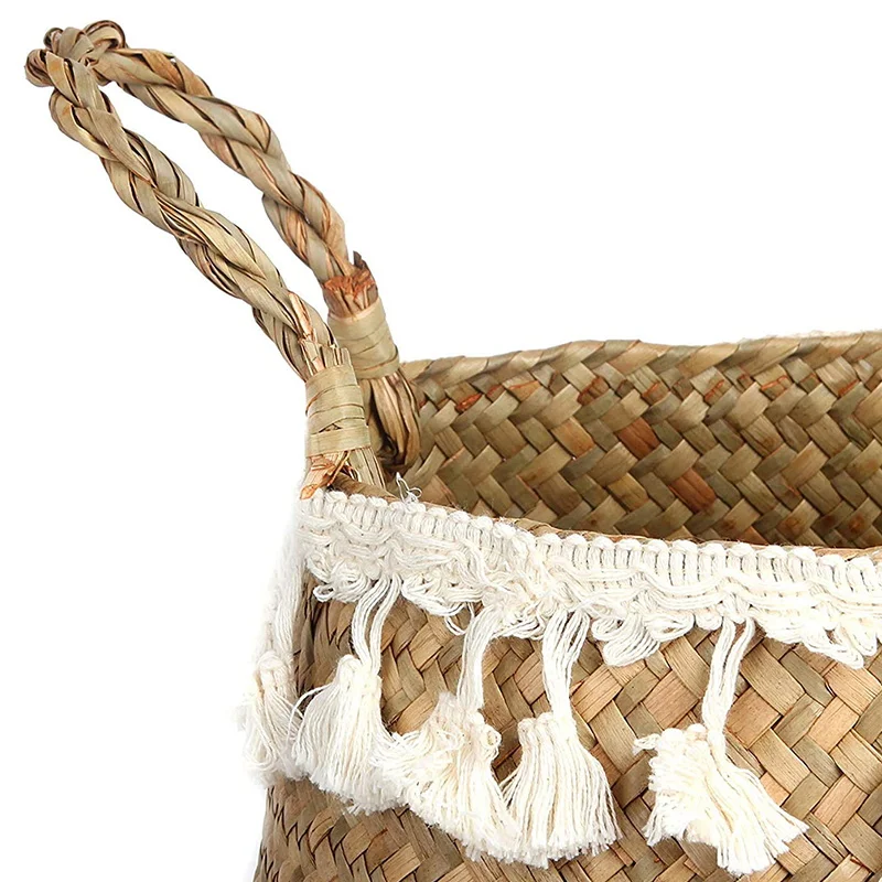 
Genuine Rattan Beach Hanging Baskets Shallow Waste Plant Indonesia Handmade Large Storage Basket 