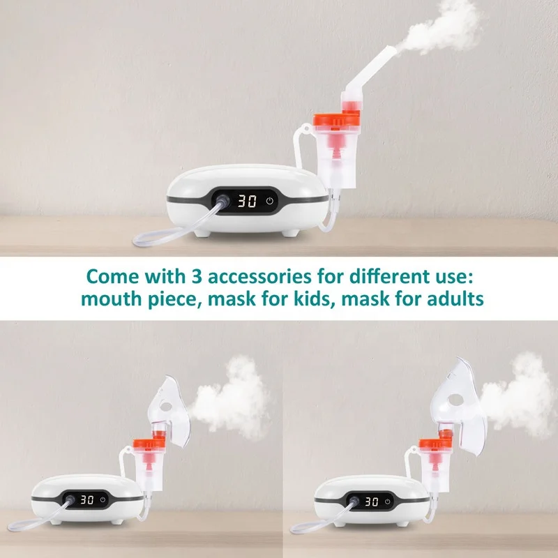 Home Medical Devices OEM Service Kids Adults Travel Use Portable Digital Display Timing DC Compressor Nebulizer