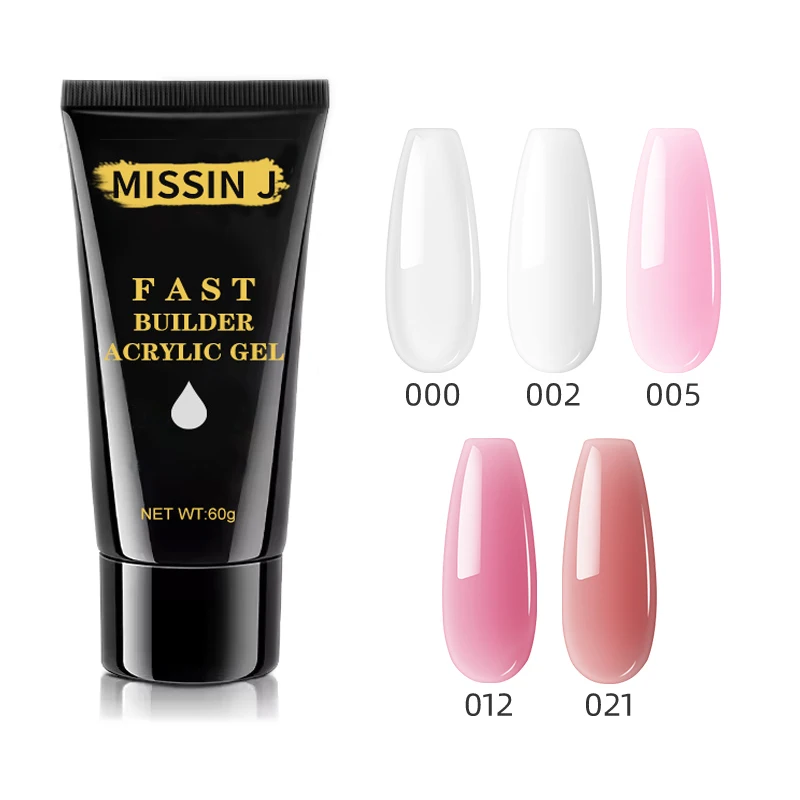 60g Poly Polish Gel Wholesale Organic Soak To Off Uv Extension Poly Acrylic Gel Professional In Tubes For Nails OEM