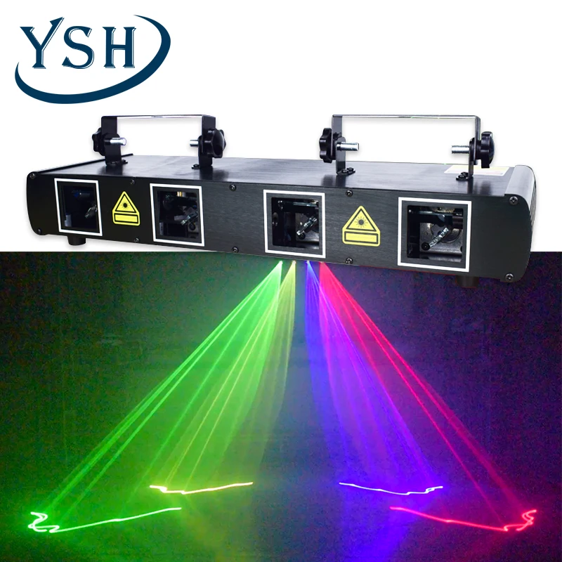 LED laser stage light 4 beam anime lamps projectors stage lighting moving effects interact lighting dj lazer lamps stage dj show