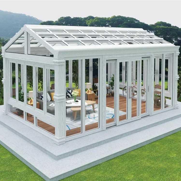 
Made in China anti-wind aluminum framed garden sunshine room glass room 