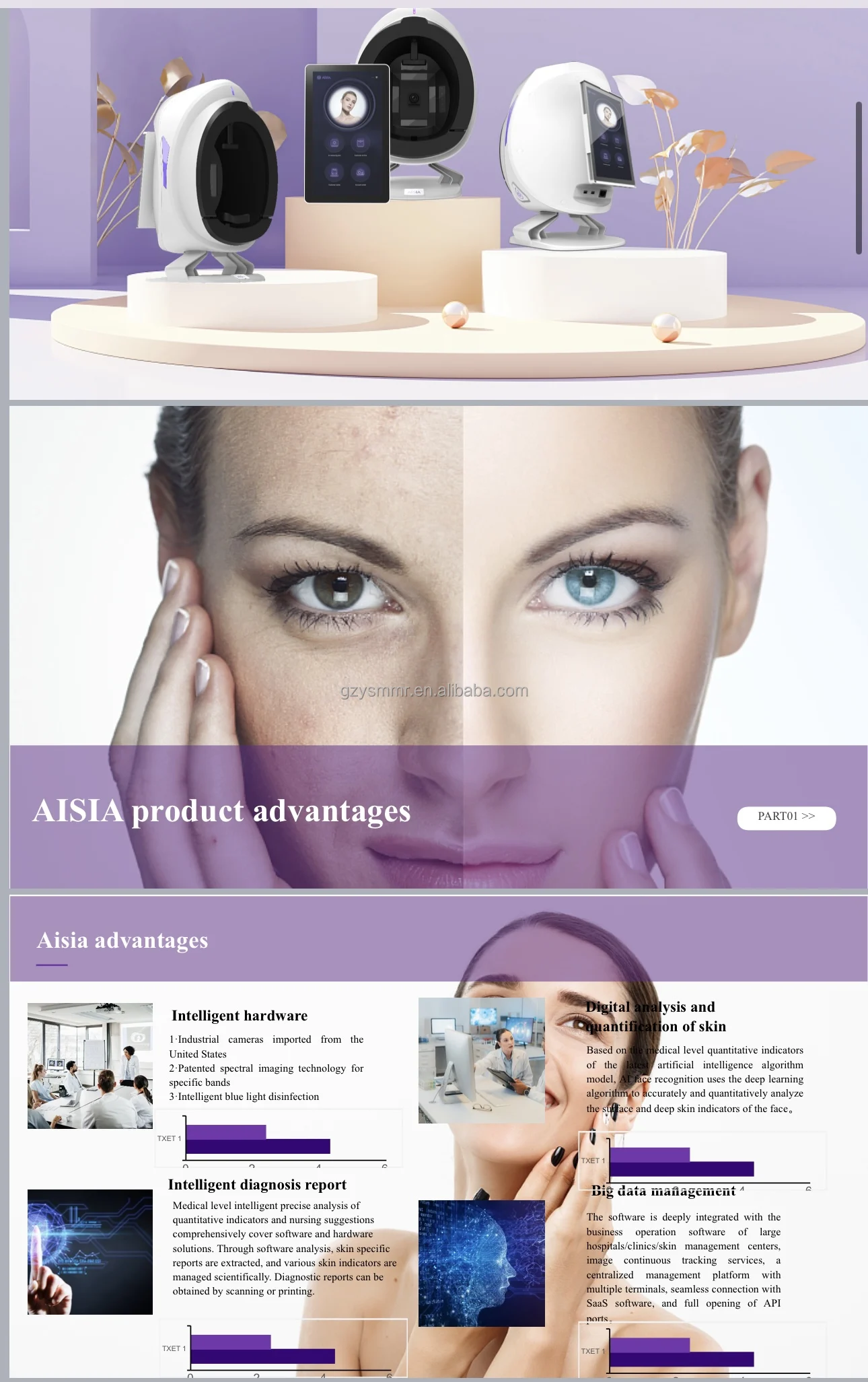 Advanced professional face analysis instrument  skin analyzer profession